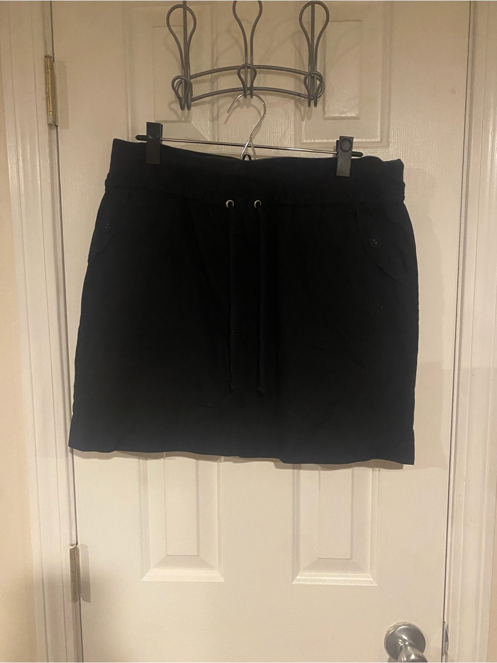 Everyday Black Drawstring Mini Skirt